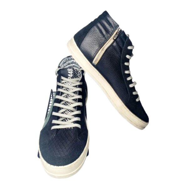 P448 Skate Suede & Leather High Top Green & Black Sneaker. Size 10.5/44 - Picture 6 of 11